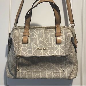 Calvin Klein Cream Handbag and Crossbody Bag
